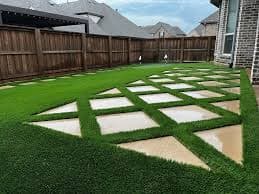 Landscaped putting green in Fort Worth