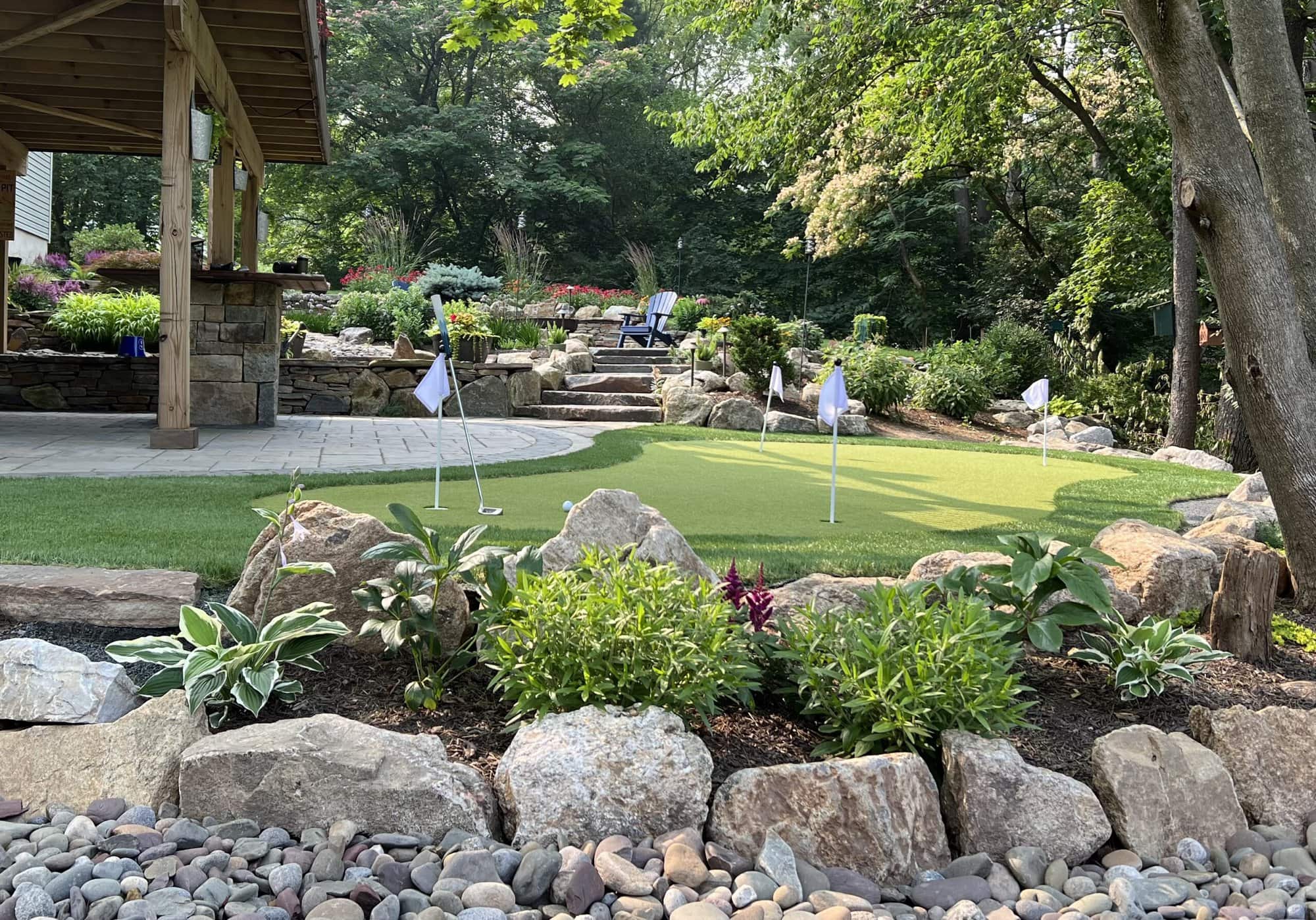 Custom synthetic putting green in Fort Worth